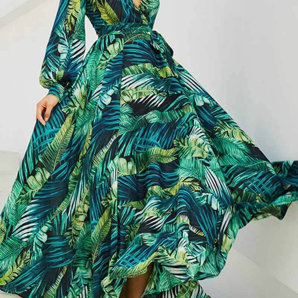 Women's Casual Dress Long V Neck Dress Maxi Dress